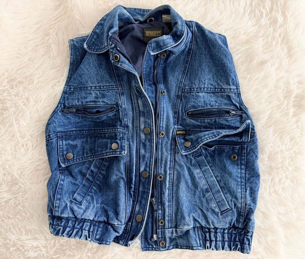 Vintage Nuggets Multi-Pocket Denim Utility Vest